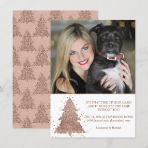Cartes Pour Fêtes Annuelles Arbre de Noël Glam Rose Gold Photo
