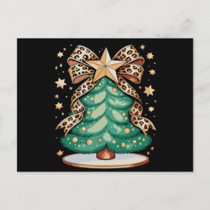 Cartes Pour Fêtes Annuelles Arbre de Noël Glamour Noël Bow Léopard