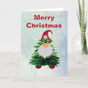 Cartes Pour Fêtes Annuelles Arbre de Noël Gnome, Joyeux Noël