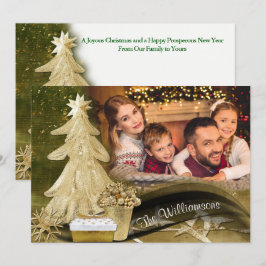 Cartes Pour Fêtes Annuelles Arbre de Noël Gold Lace