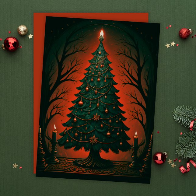 Cartes Pour Fêtes Annuelles Arbre de Noël gothique foncé (Créateur téléchargé)