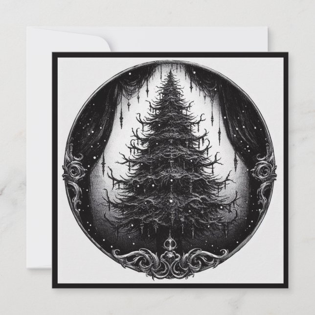 Cartes Pour Fêtes Annuelles Arbre de Noël gothique Goth Noël (Devant)