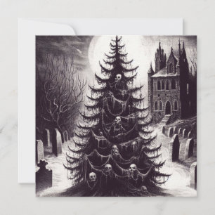 Cartes Pour Fêtes Annuelles Arbre de Noël Gothique Horreur Épouvantable Xmas