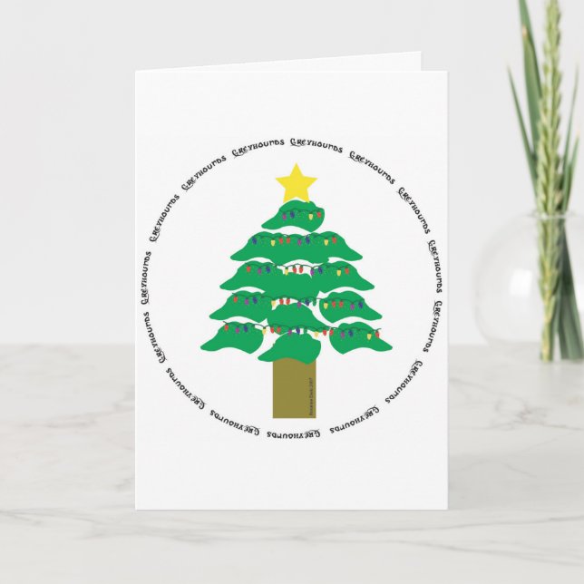 Cartes Pour Fêtes Annuelles Arbre de Noël Greyhound 2007 (Devant)