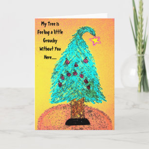 Cartes Pour Fêtes Annuelles Arbre de Noël grognon qui est absent vous
