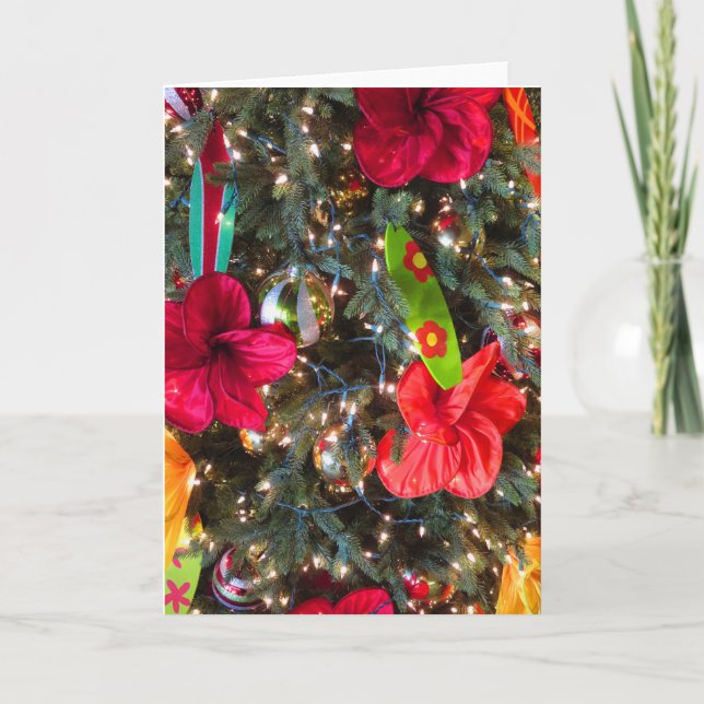 Cartes Pour Fêtes Annuelles Arbre de Noël hawaïen (Devant)