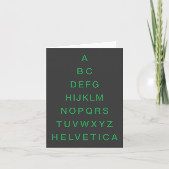 Cartes Pour Fêtes Annuelles Arbre de Noël Helvetica Alphabet (Devant)