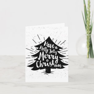 Cartes Pour Fêtes Annuelles Arbre de Noël, Holly Jolly, Joyeux Noël