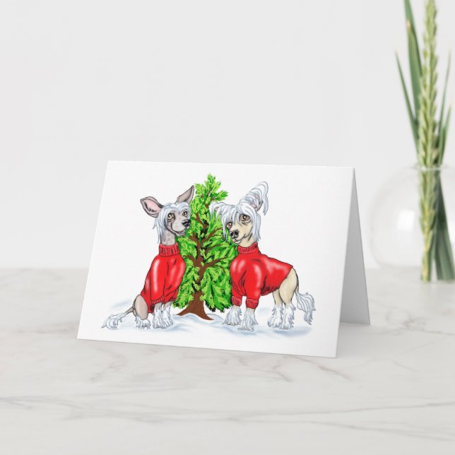 Cartes Pour Fêtes Annuelles Arbre de Noël huppé en Chine (Devant)