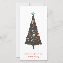Cartes Pour Fêtes Annuelles Arbre de Noël illustré de style moderne du milieu 