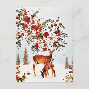 Cartes Pour Fêtes Annuelles Arbre de Noël Inséparable hiver Aquarelle