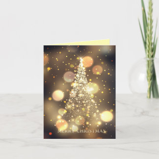 Cartes Pour Fêtes Annuelles Arbre de Noël joyeux Bokeh scintillant