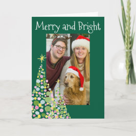 Cartes Pour Fêtes Annuelles Arbre de Noël Joyeux et brillant Polka Dot