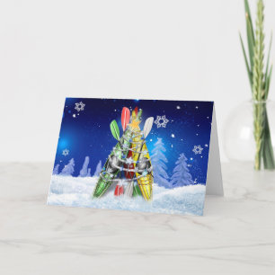 Cartes Pour Fêtes Annuelles Arbre de Noël Kayak