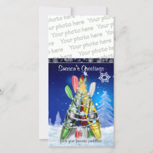 Cartes Pour Fêtes Annuelles Arbre de Noël Kayak