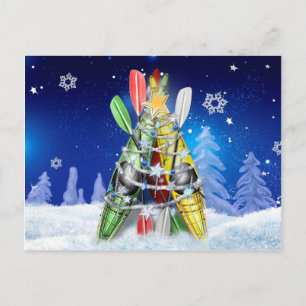 Cartes Pour Fêtes Annuelles Arbre de Noël Kayak