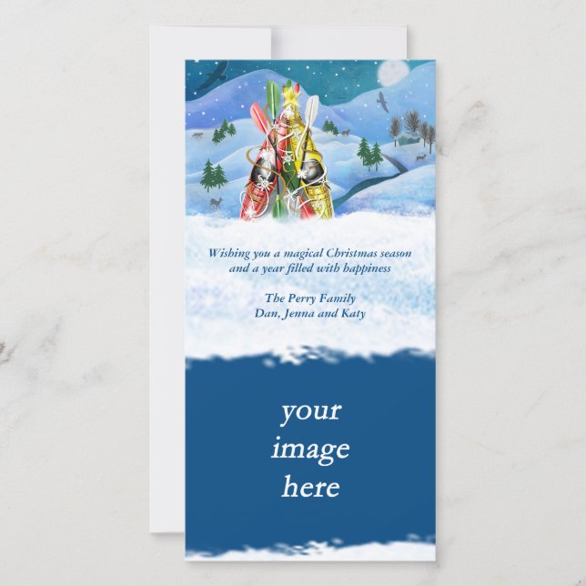 Cartes Pour Fêtes Annuelles Arbre de Noël Kayak - Merveilles de la nature (Devant)