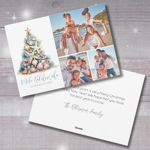 Cartes Pour Fêtes Annuelles Arbre de Noël Mele Kalikimaka Photo de plage