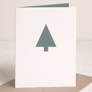 Cartes Pour Fêtes Annuelles Arbre de Noël minimal   Sage Vert Nettoyage Simple