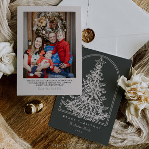 Cartes Pour Fêtes Annuelles Arbre de Noël moderne Arbre à croquis avec photo