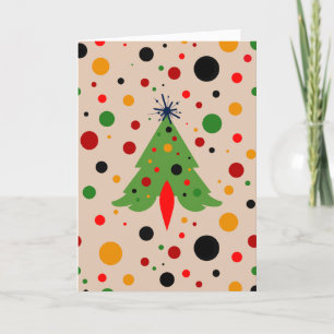 Cartes Pour Fêtes Annuelles Arbre de Noël moderne du milieu du siècle Roquette