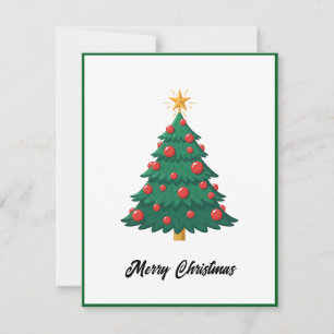 Cartes Pour Fêtes Annuelles Arbre de Noël Moderne Élégant Non Photographique