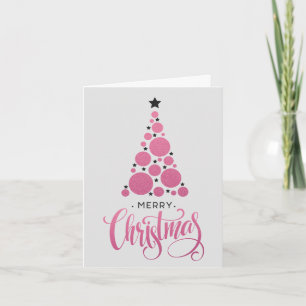 Cartes Pour Fêtes Annuelles Arbre de Noël Moderne Rose Fêtes