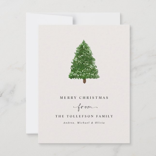 Cartes Pour Fêtes Annuelles Arbre de Noël moderne simple non photo (Devant)