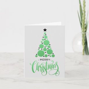 Cartes Pour Fêtes Annuelles Arbre de Noël Moderne Vert Vacances