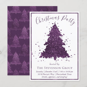 Cartes Pour Fêtes Annuelles Arbre de Noël Moody Deep Plum Purple Party