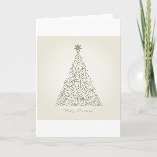 Cartes Pour Fêtes Annuelles Arbre de Noël musical (Devant)