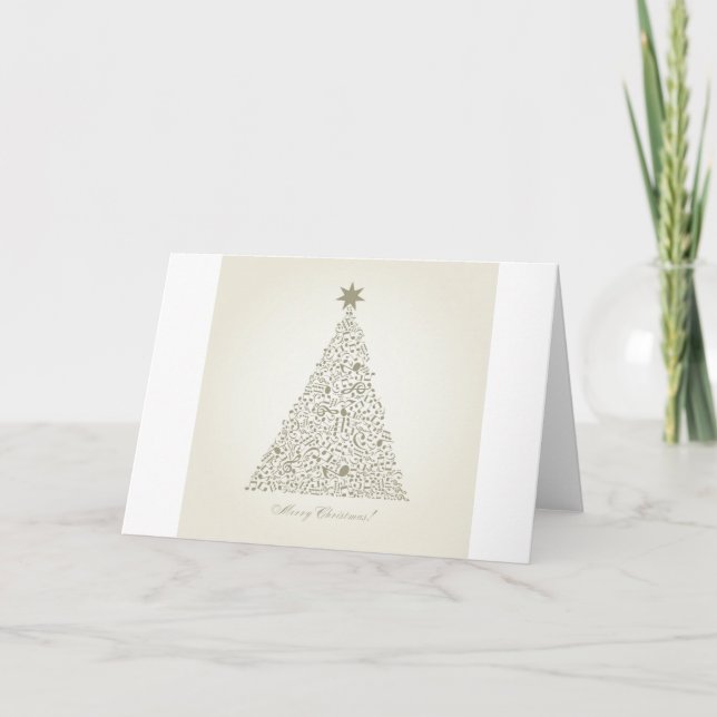 Cartes Pour Fêtes Annuelles Arbre de Noël musical (Devant)