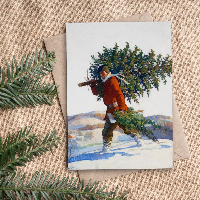Cartes Pour Fêtes Annuelles Arbre de Noël | N.C. Wyeth (Créateur téléchargé)