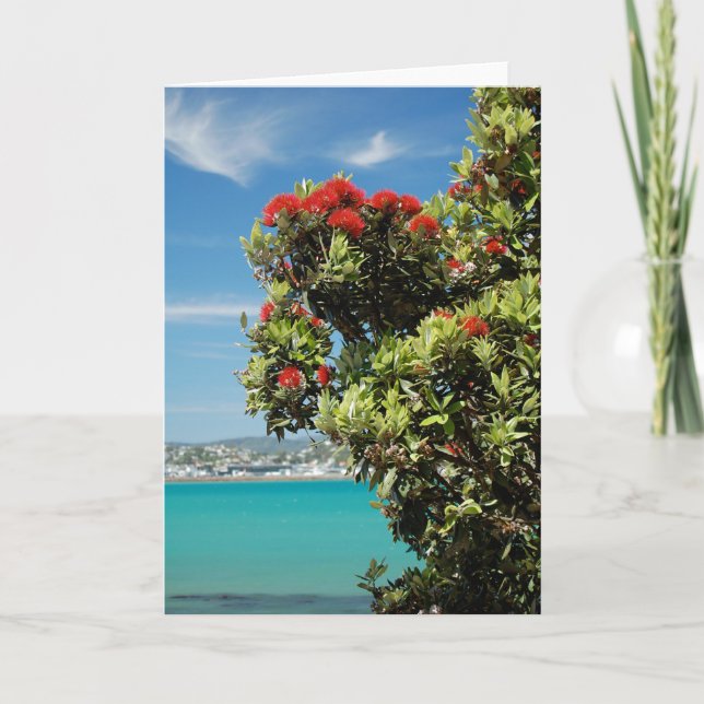 Cartes Pour Fêtes Annuelles Arbre de Noël néo-zélandais, Pohutukawa (Devant)