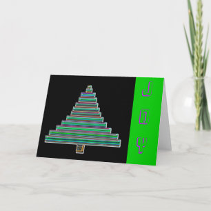 Cartes Pour Fêtes Annuelles arbre de Noël néon