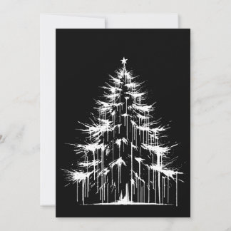 Cartes Pour Fêtes Annuelles Arbre de Noël Noir & Blanc Esthétique Grunge Chic