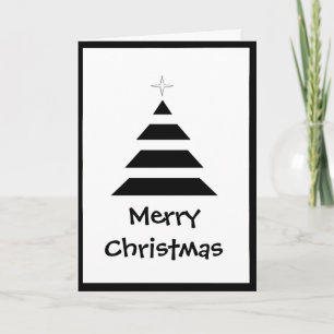 Cartes Pour Fêtes Annuelles Arbre de Noël noir et blanc