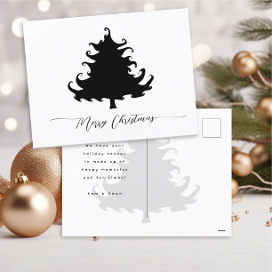 Cartes Pour Fêtes Annuelles Arbre de Noël noir Minimaliste
