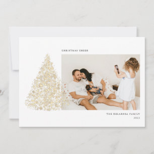 Cartes Pour Fêtes Annuelles Arbre de Noël Or Deux photos