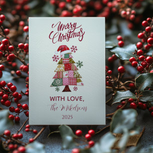 Cartes Pour Fêtes Annuelles Arbre de Noël Patchwork Prépa