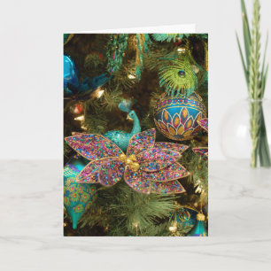 Cartes Pour Fêtes Annuelles Arbre de Noël Peacock