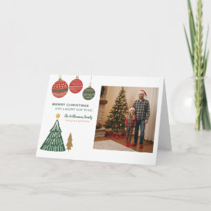Cartes Pour Fêtes Annuelles Arbre de Noël Photo Ornements Graphiques Modernes