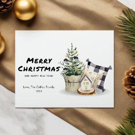 Cartes Pour Fêtes Annuelles Arbre de Noël Plaid Cosy