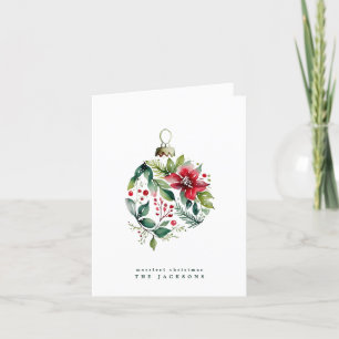 Cartes Pour Fêtes Annuelles Arbre de Noël Poinsettia Bobble   Photo