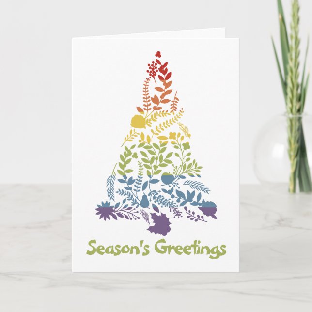 Cartes Pour Fêtes Annuelles Arbre de Noël Rainbow Pride (Devant)