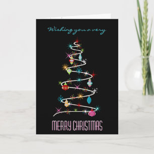 Cartes Pour Fêtes Annuelles Arbre de Noël Rétro