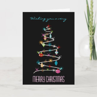 Cartes Pour Fêtes Annuelles Arbre de Noël Rétro