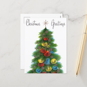 Cartes Pour Fêtes Annuelles arbre de Noël rétro