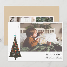 Cartes Pour Fêtes Annuelles Arbre de Noël Retro Illustré Moderne