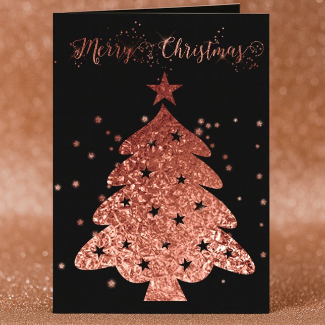 Cartes Pour Fêtes Annuelles Arbre de Noël Rose élégant (Créateur téléchargé)